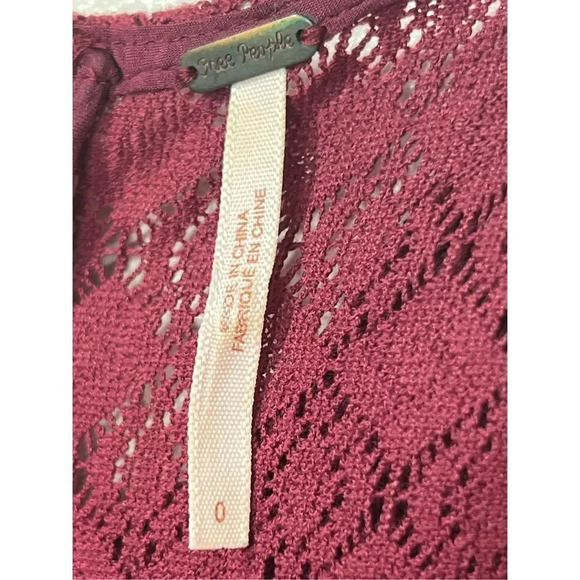 Free People Women's Daisy Waist Fit and Flare Lace Dress Burgundy Size 0 - Picture 8 of 10